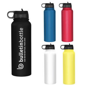 Large Insulated Sports Bottle with Straw Lid