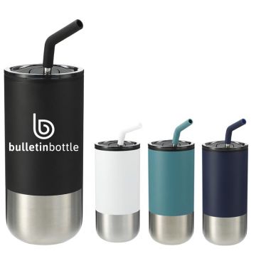 Insulated Travel Tumbler with Stainless Straw