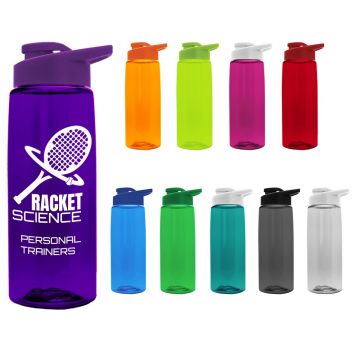 Hydration Tritan Water Bottle with Measurements and Tethered Lid - 36 Oz. -  Personalization Available